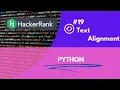HackerRank Text Alignment problem solution in Python hackerrank problem