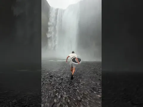 Skimboarding the biggest WATERFALL in Iceland