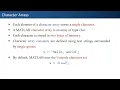 05 MATLAB - Character Arrays and Strings