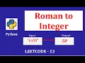 Amazon Interview question - Roman Numerals to Integers Python