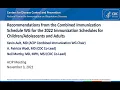 Nov 3 2021 ACIP Meeting - Immunization Schedules