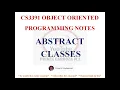 ABSTRACT CLASSES NOTES CS3391 OBJECT ORIENTED PROGRAMMING NOTES 2021 REGULATION CSE