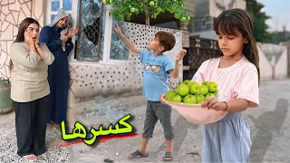 راحو يحوشون تفاح🍏| كسرو جامت الحجي🪞#هههه😂