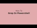 Select-String to search string in powershell like grep in linux