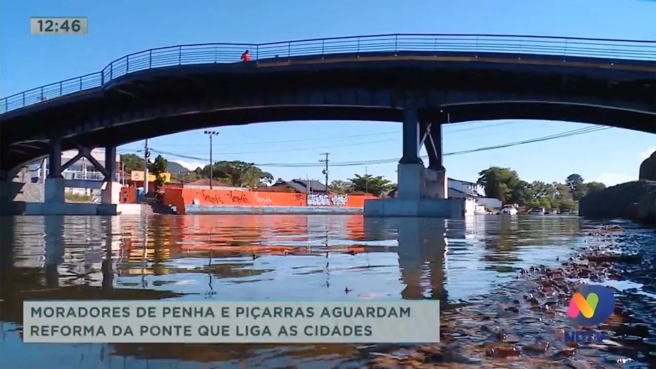 Moradores de Penha e Piçarras aguardam reforma da ponte que liga as cidades