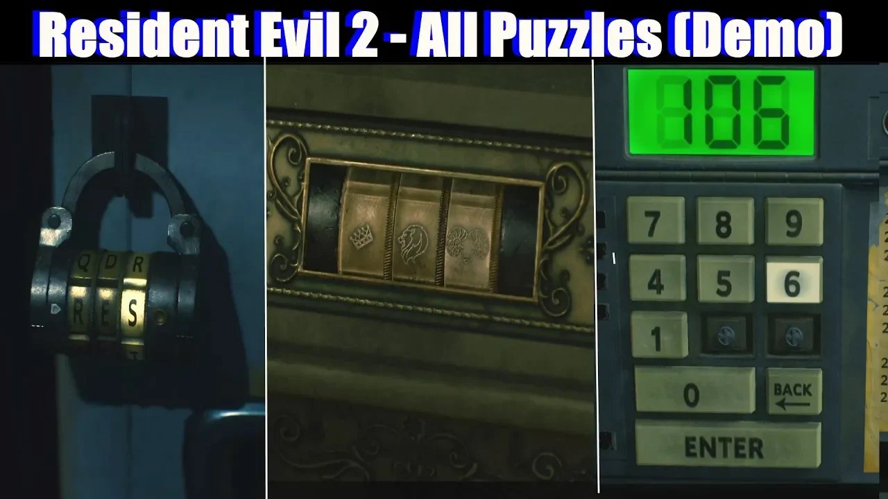 RE2 Puzzles & Locker Combinations (Timestamp) - Resident Evil 2 Remake PS4 Pro Demo