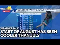 Weather Talk Temps in August down from July