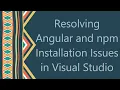 Resolving Angular and npm Installation Issues in Visual Studio