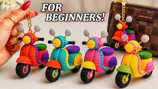 So Easy This Tiny Crochet Vespa Went VIRAL Easy Keychain Tutorial for Beginners