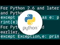 How do I print an exception in Python