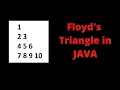 Write a java program to print floyd s triangle