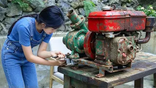 💡深山养鱼人求助水泵报废,天才女孩3天爆改锈蚀老机器彻底复活!Genius Girl Repairs 30-Year-Old Rusty Machine | 林果儿