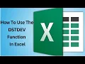 How To Use The DSTDEV Function In Excel