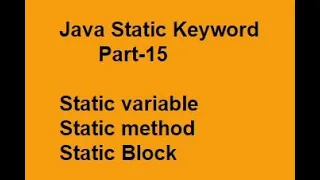 Java Static variable methods and static block