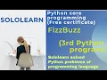 FizzBuzz 3rd python3 program solution python core project solution sololearn free course