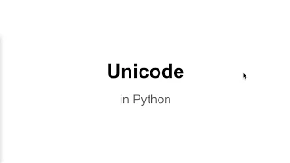 Python Unicode