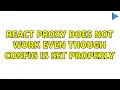 React proxy does not work even though config is set properly 2 Solutions
