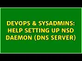 DevOps SysAdmins Help setting up NSD daemon DNS server