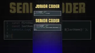 String Concatenation vs Template Literals Junior vs senior coder