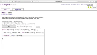 Map-2 pairs Java Tutorial codingbat com