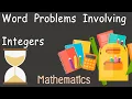 Word Problems Involving Integers Mathematics M 1
