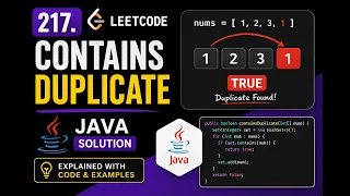 217 Contains Duplicate leetcode java solution java coding interview questions