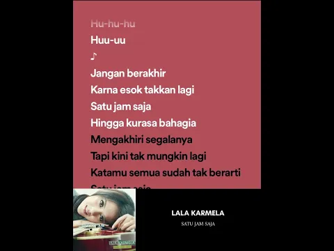 Download MP3 Lala Karmela - Satu Jam Saja (HQ) Lirik