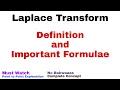 1 Laplace Transform Definition and Formulae Must Watch