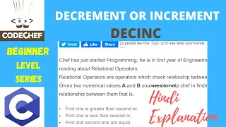 Decrement or increment DECINC codechef beginner level soved in C codechef solution