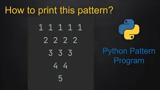 14 Python Pattern Program - Number Triangle without using any pre-define method using while loop