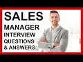SALES MANAGER Interview Questions And Answers How To PASS a SALES Interview