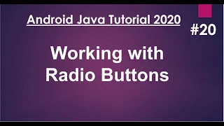 Android Java Tutorial 2020 - 20