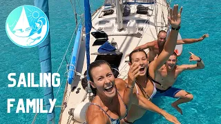 Sailing family living on a sail boat in the Sea of Cortez