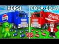 Lagu JJ and Mikey: COCA COLA vs PEPSI Truck Battle in Minecraft - Maizen