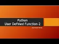 29 Python-User Defined Function-2