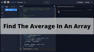 How To Find The Average From The Array Javascript Easy Algorithm Problem
