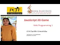 JavaScript 2D Game Development Java Institute A M Sadithi