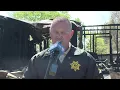 Washington County TN Sheriff Keith Sexton holds a news conference regarding an arson
