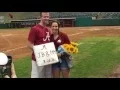 Surprise proposal at Alabama softball stadium