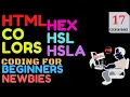 HTML HEX HSL AND HSLA COLORS CODING FOR BEGINNERS JULSTUB