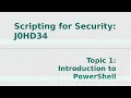Scripting for Security 1 - Introduction to PowerShell