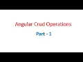 Angular CRUD tutorial - Part 1
