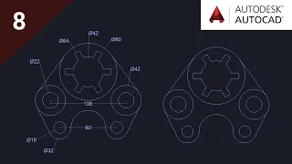 AutoCAD 2D Practice Drawing Tutorial Using Mirror Polar Array Trim and Dimensions