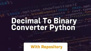 decimal to binary converter python