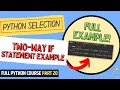 Two-Way If Statement Example Python Course for Beginners Students Full Python Course Part 20