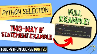 Two-Way If Statement Example Python Course for Beginners Students Full Python Course Part 20