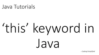 Java Tutorials this keyword in Java