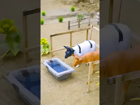 गाय माता गंदा पानी😭🥺 | Mini Wood Toy Woodworking Art Skills #shorts #motupatlu