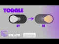Toggle button-HTML Css Tutorial-ASMR keyboard-ASMR programming-Off On - Creat toggle with html css