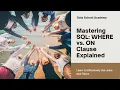 SQL Join Techniques Filtering Data with WHERE vs ON Clause